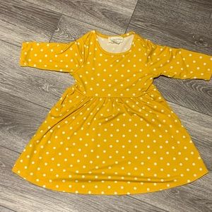 Emma & Elsa yellow polka dot dress w/pockets